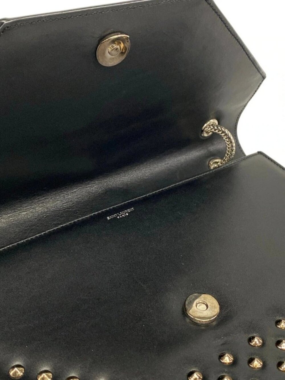 SAINT LAURENT PARIS Betty 315680 Black Leather Shoulder Bag - Picture 13 of 15